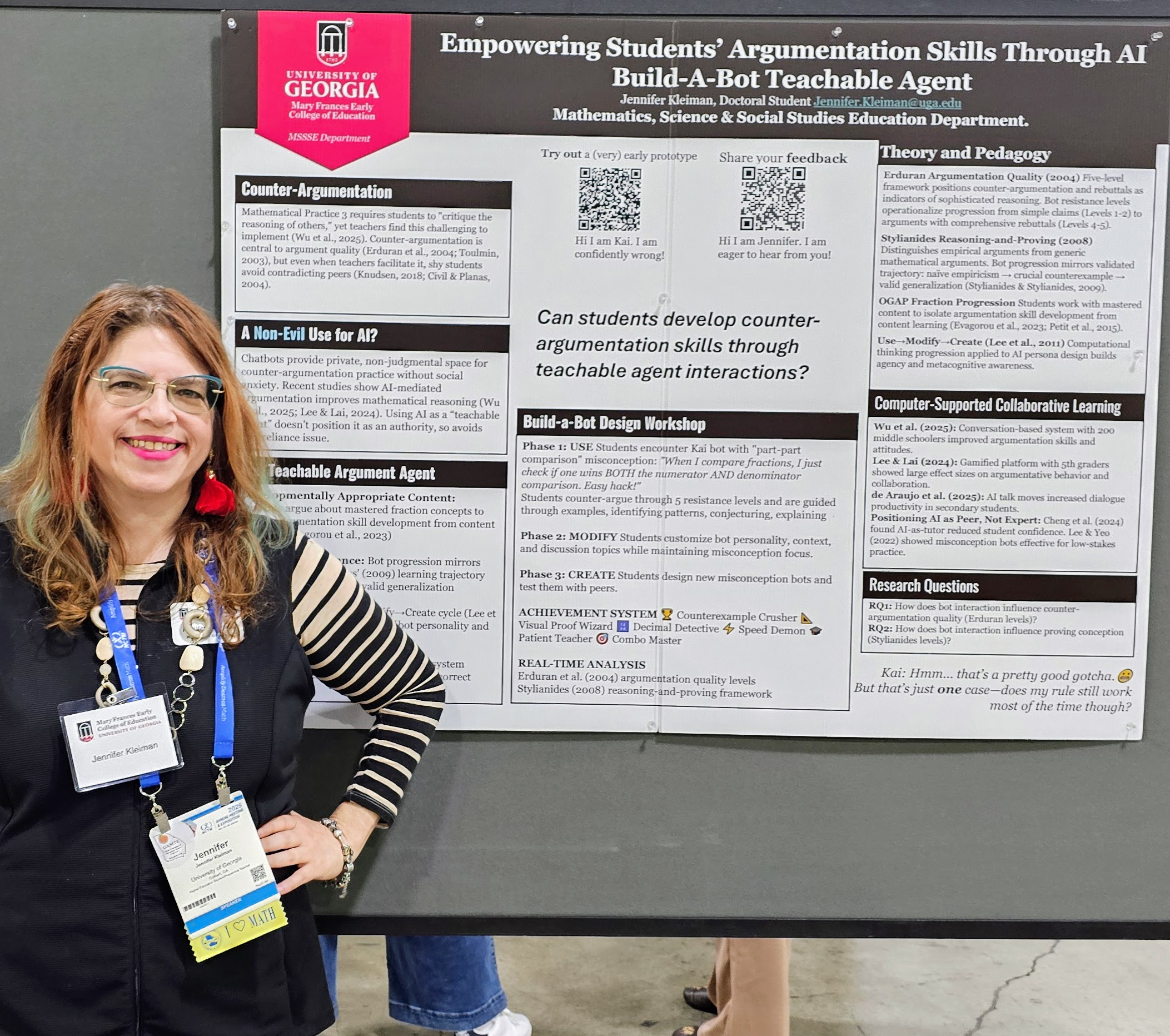 Jennifer presenting Build-A-Bot poster at NCTM 2025